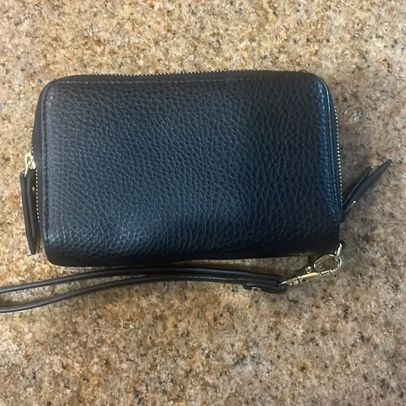 Anne Klein Wristlet Black Leather - Picture 2 of 8